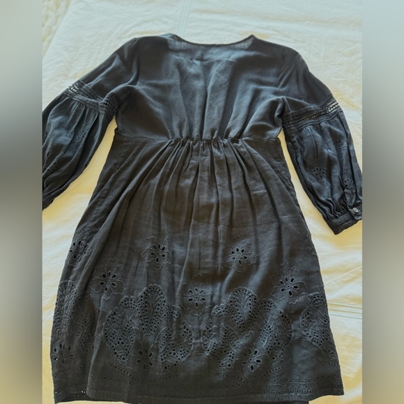 Tommy Bahama St.Lucia Linen Blend Soft Black Eyelet Dress- Small - Picture 4 of 6